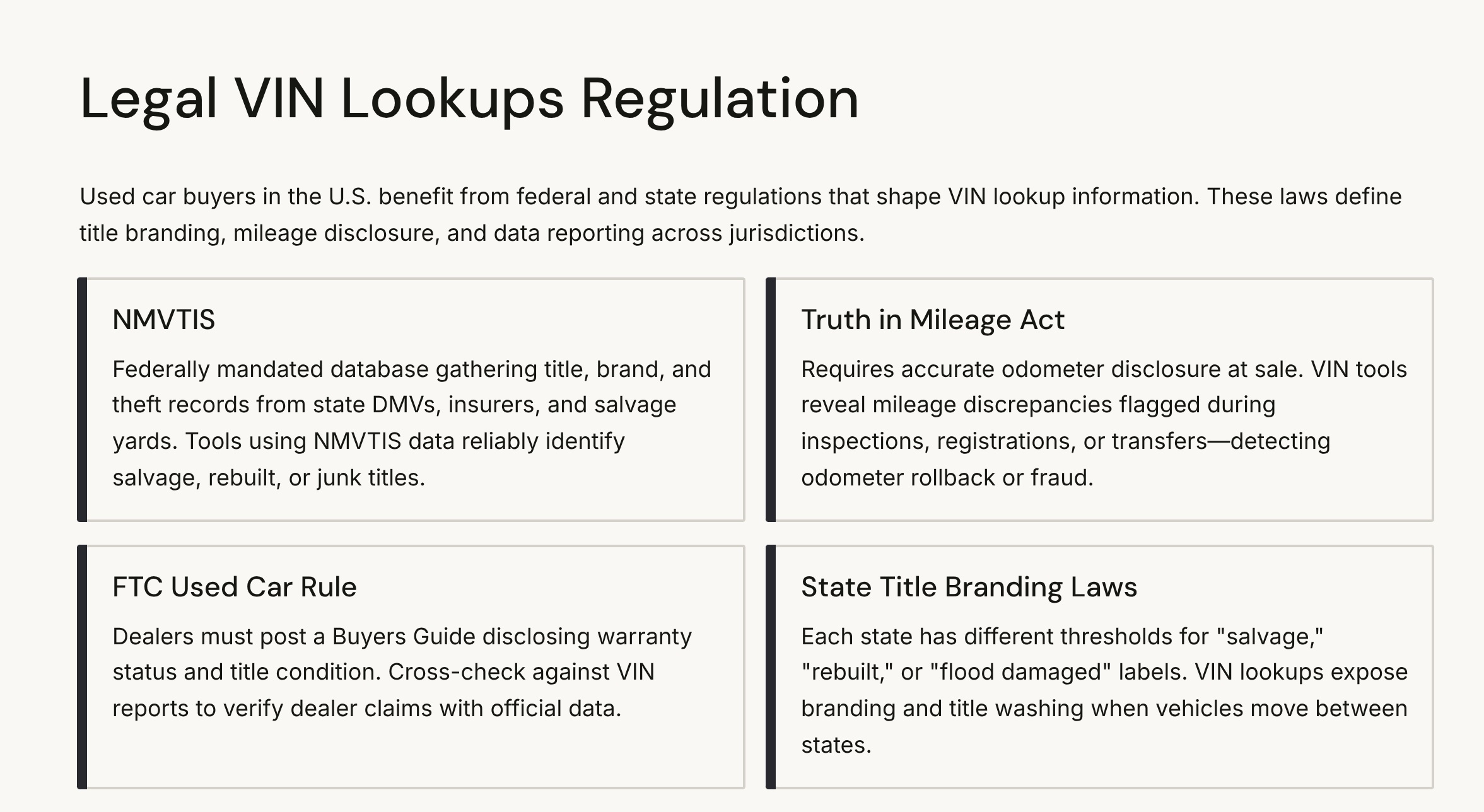 legal VIN regulation